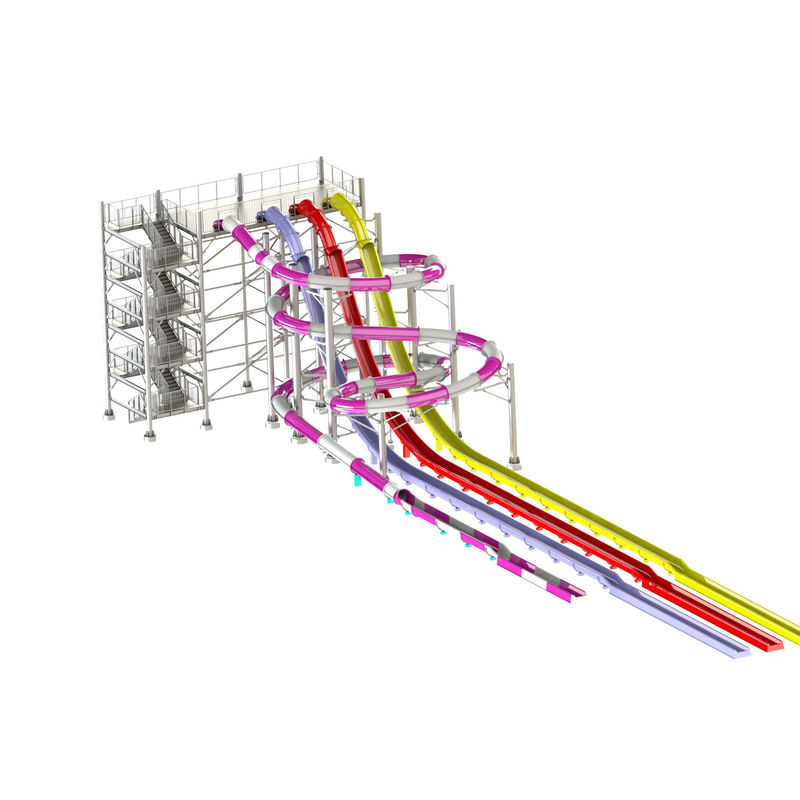 Environmental Friendly RAL Color Spiral Water Slide High Speed
