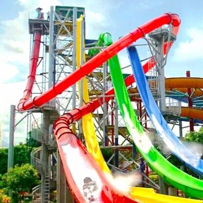 Customized Fiberglass Water Slide For Water Park Resort Hotel Waterproofing