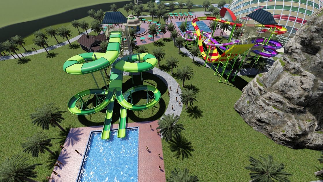 Butterfly Shape Big Water Slide For 4 People Family Friendly  Colorful