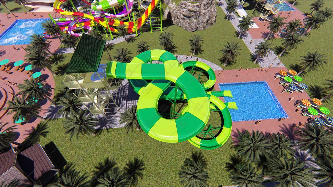 Butterfly Shape Big Water Slide For 4 People Family Friendly  Colorful