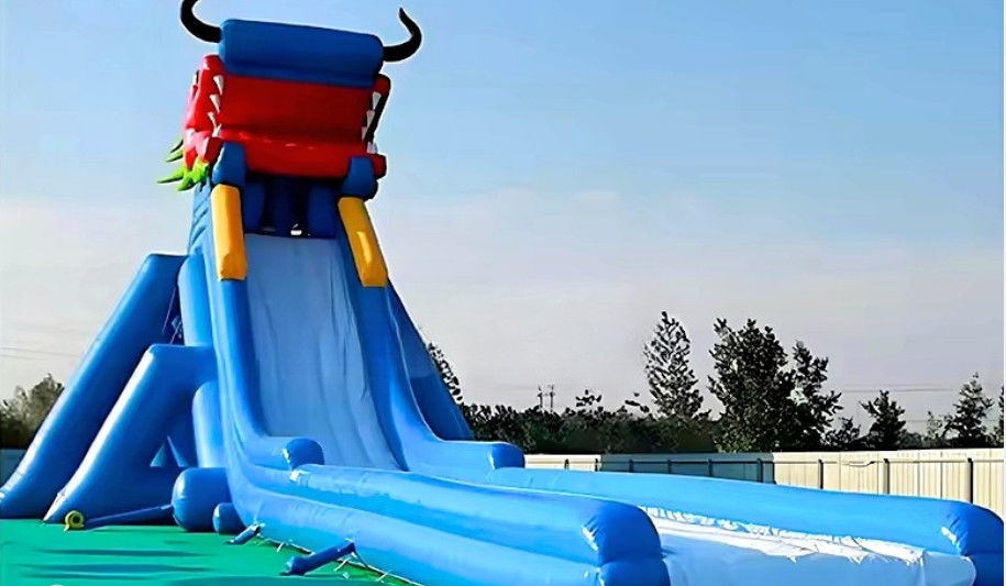 Funny Colorful Water Slide Commercial Customized Large Hippo Inflatable Water Slide With Pool For Sale